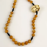 Vintage Chinese yellow jade necklace rabbit