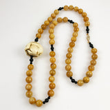 Yellow Jade Necklace With Rabbit Chinese 14K Clasp