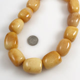 Yellow Jasper Gemstone Barrel Beads
