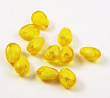 Yellow Givre Lucite Beads (12) 17 x 12mm