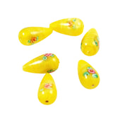 Yellow Satin Glass Drop Beads