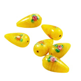 Yellow Satin Glass Drop Beads