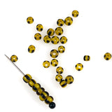 yellow striped seed beads