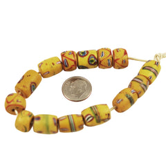 Antique Yellow African Trade Beads (12)
