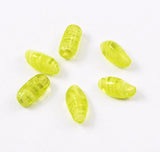 Yellow Lamp Work Glass Beads - Vintage Japanese