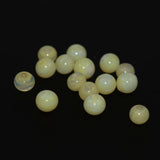 Yellow Opal Glass Round Beads - 8mm Vintage
