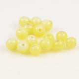 Yellow Opal Glass Round Beads - 8mm Vintage