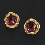 Yves St. Laurent Gripoix Glass Earrings Signed