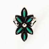 Zuni Turquoise Petit Point Native American Ring